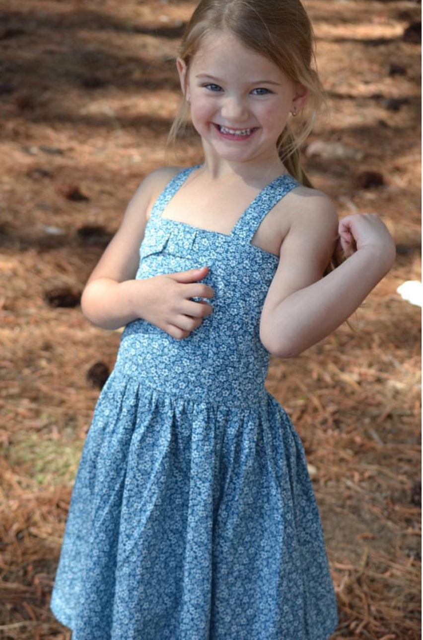 Chloe dress in dusty blue