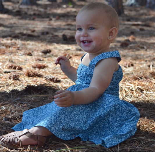 Chloe dress in dusty blue