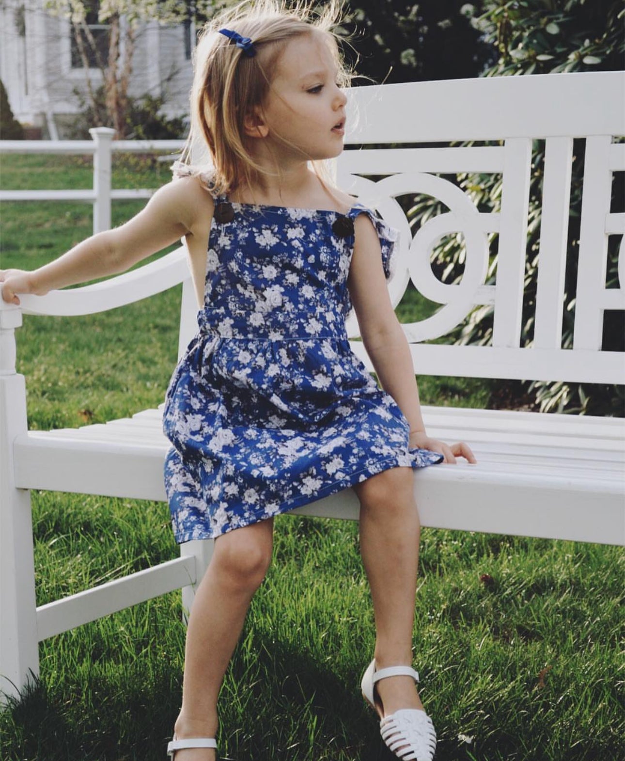 Isla pinafore blue