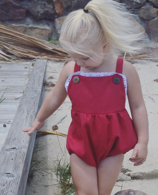Red Christmas romper