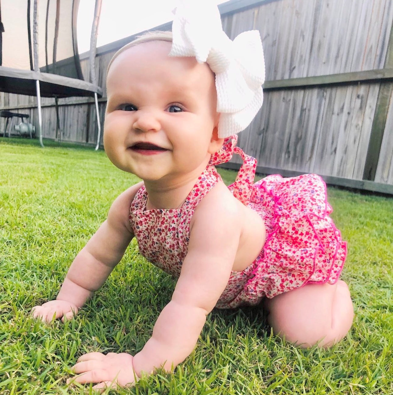 Ditzy ruffle bum romper