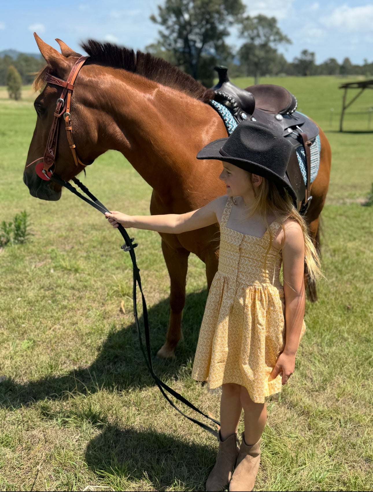 Evelyn Button dress- mustard