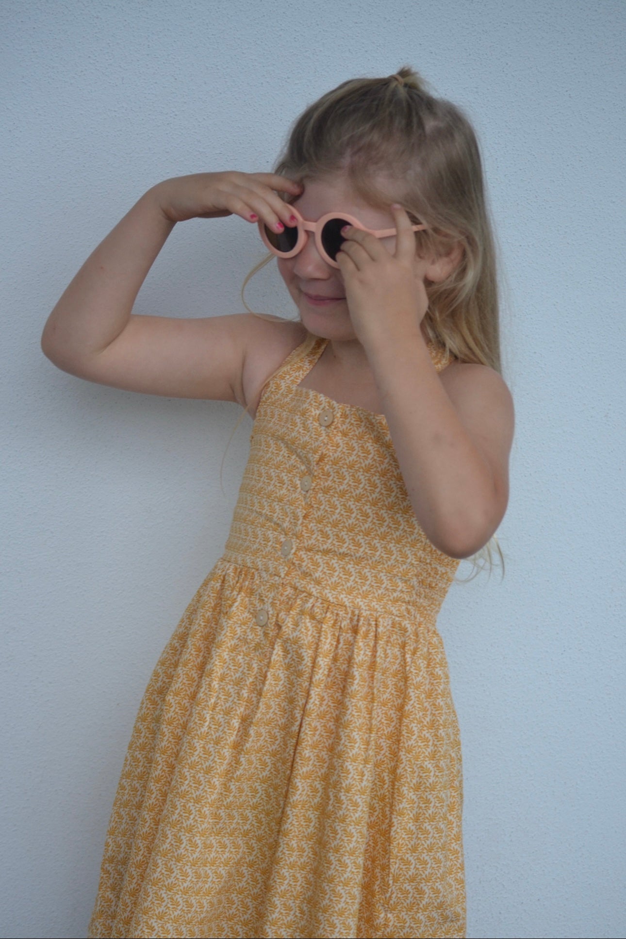 Evelyn Button dress- mustard